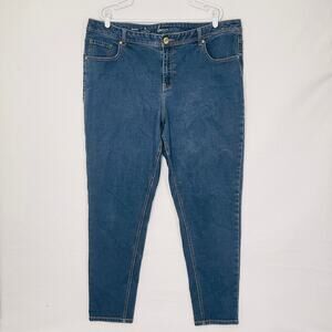 Lane Bryant Skinny Jeans Womens Plus Size 22 Regular Stretchy Blue Pockets